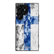 Samsung Galaxy S22 Ultra suojakuoret - Painted Finnish Flag - Ei