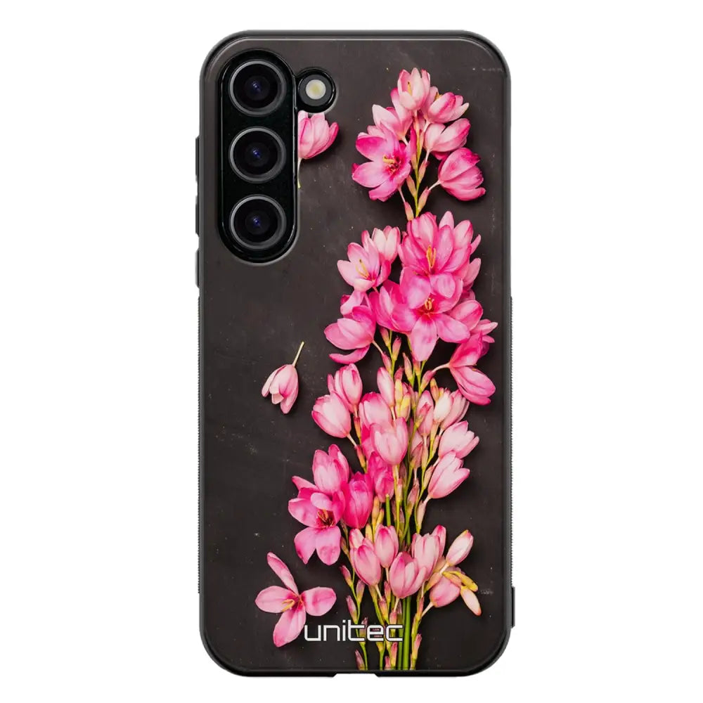 Samsung Galaxy S23 Plus kukka suojakuoret - Pink Flowers - Ei