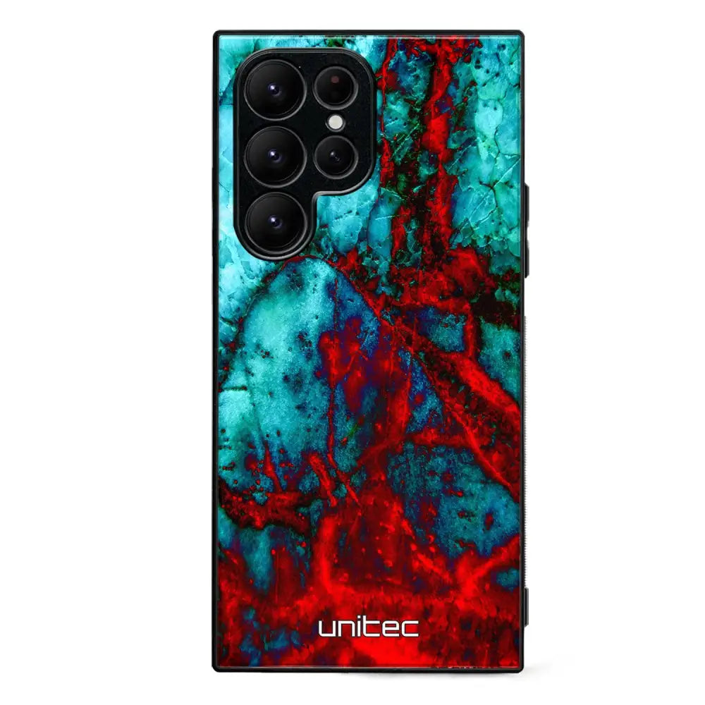 Samsung Galaxy S23 Ultra marmori suojakuoret - Blue Red Marble - Ei