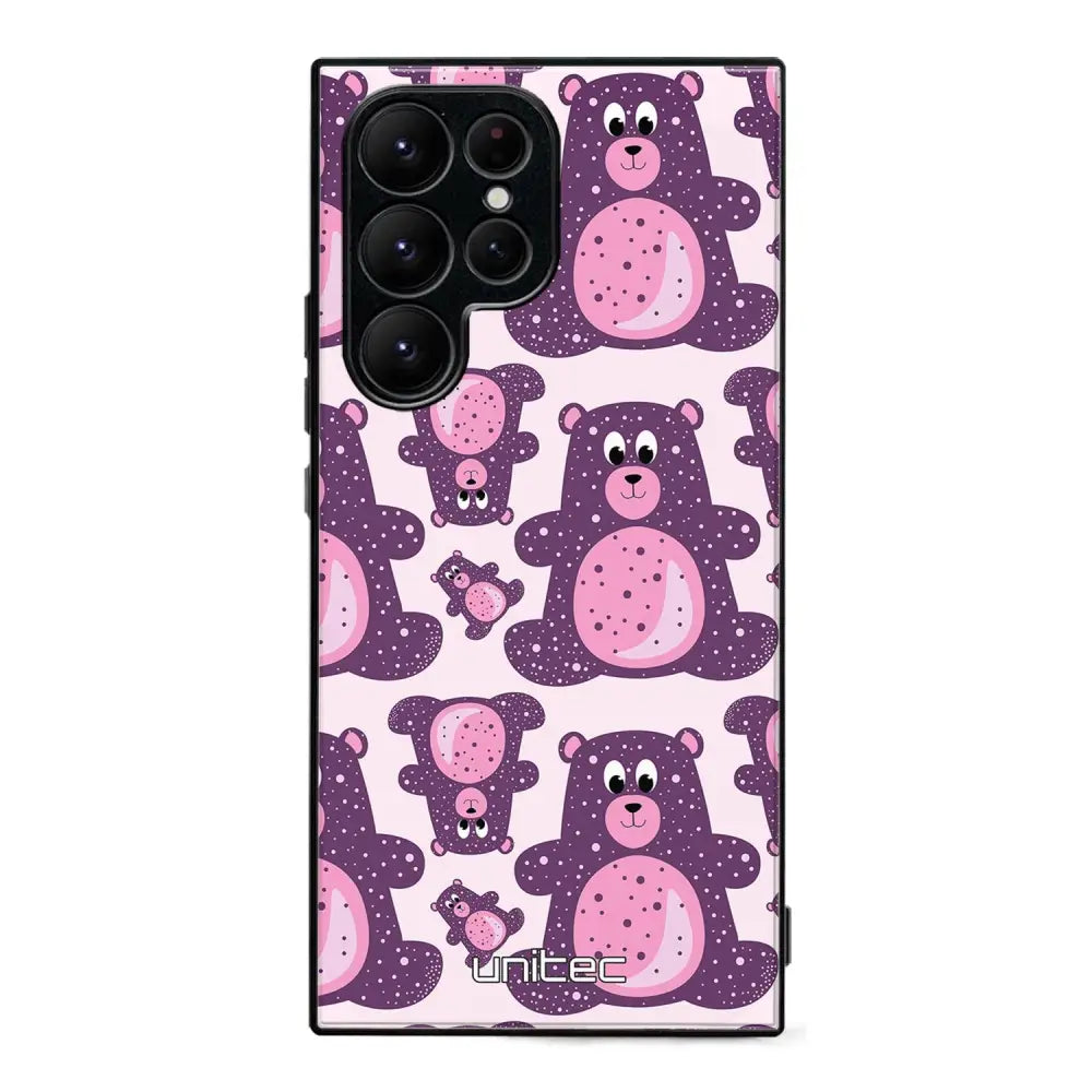 Samsung Galaxy S24 Ultra suojakuoret - Purple Teddy Bear - Ei