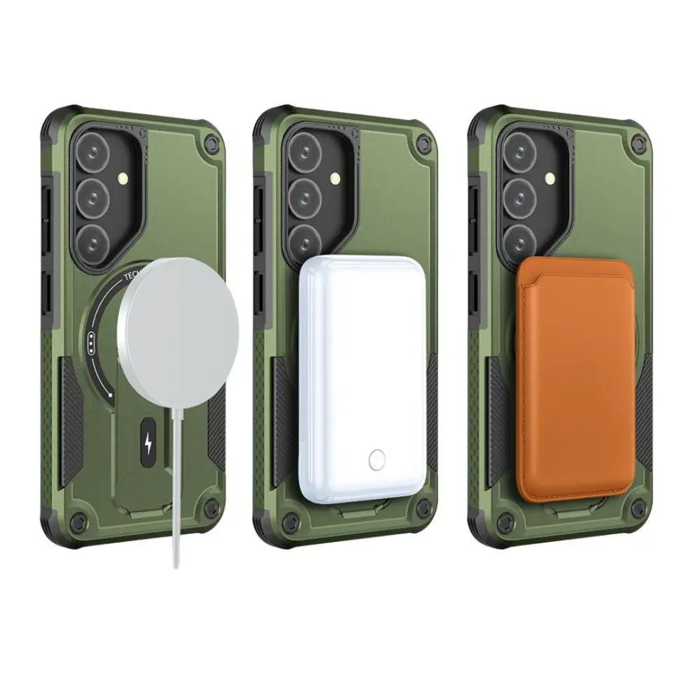 Samsung Galaxy S25 Plus Armor MagSafe kuoret - Vihreä