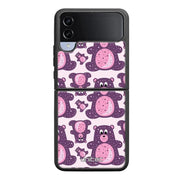 Samsung Galaxy Z Flip 4 suojakuoret - Purple Teddy Bear - Ei