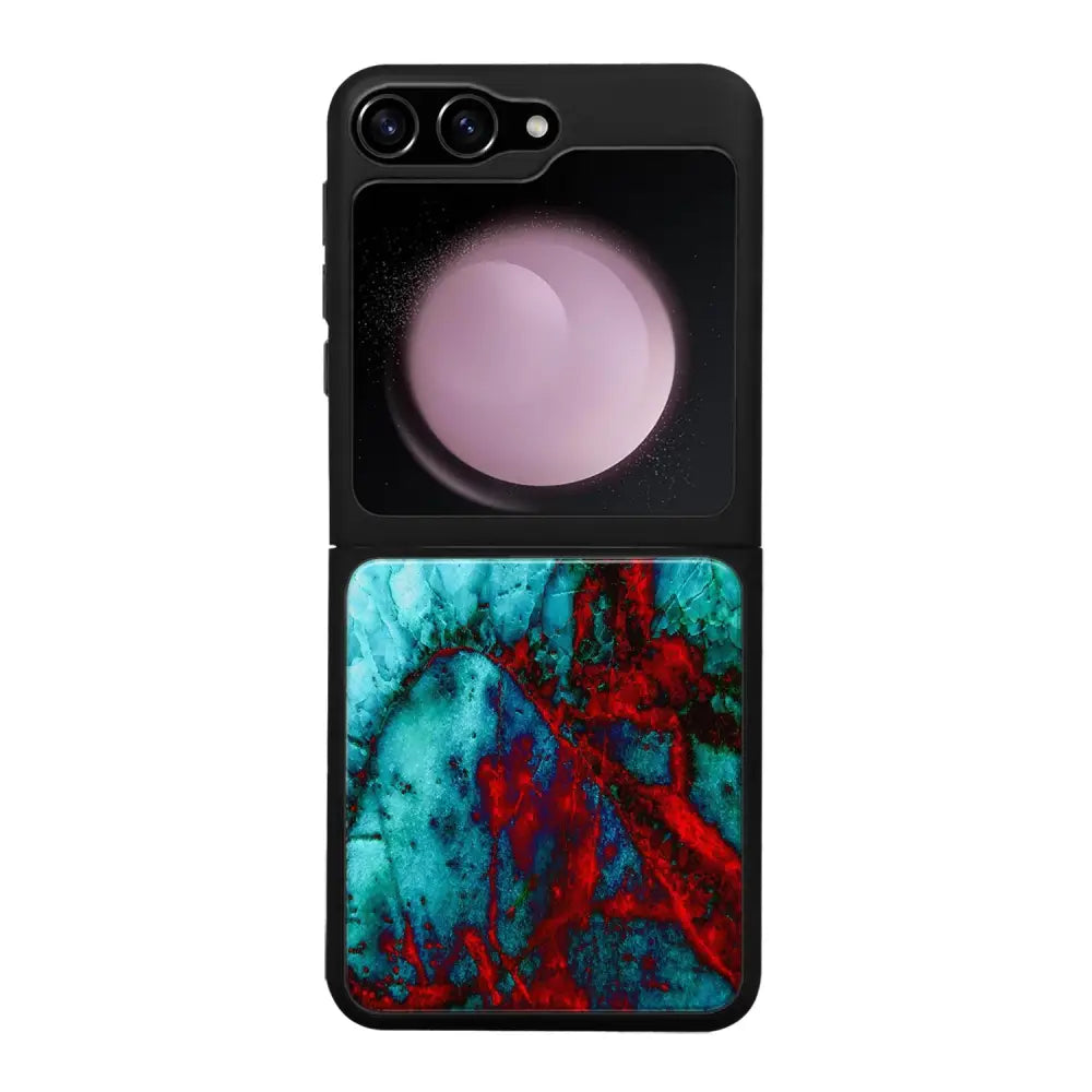Samsung Galaxy Z Flip 5 marmori suojakuoret - Blue Red Marble - Ei