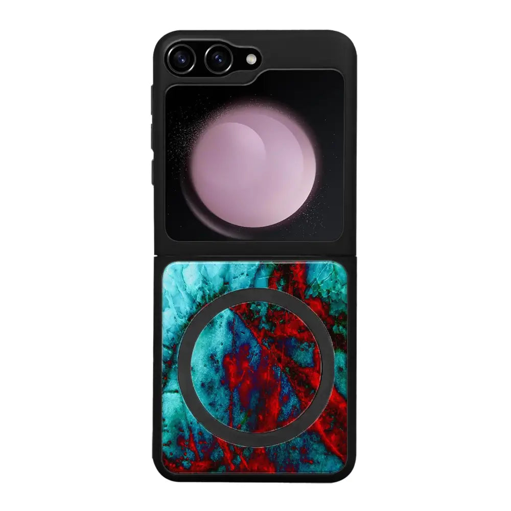 Samsung Galaxy Z Flip 5 marmori suojakuoret - Blue Red Marble