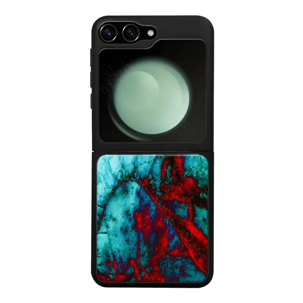 Samsung Galaxy Z Flip 6 marmori suojakuoret - Blue Red Marble - Ei