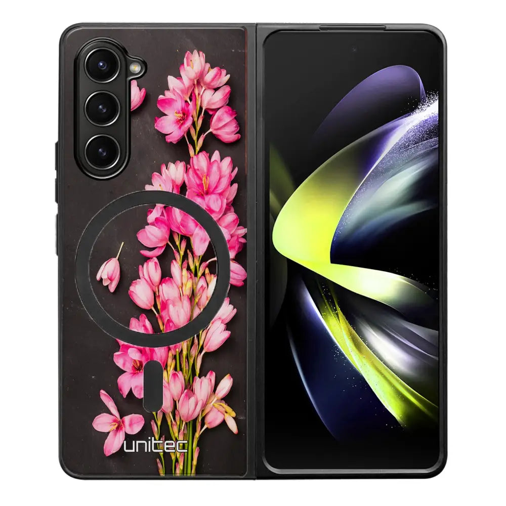 Samsung Galaxy Z Fold 5 kukka suojakuoret - Pink Flowers