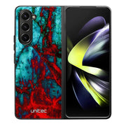Samsung Galaxy Z Fold 5 marmori suojakuoret - Blue Red Marble - Ei