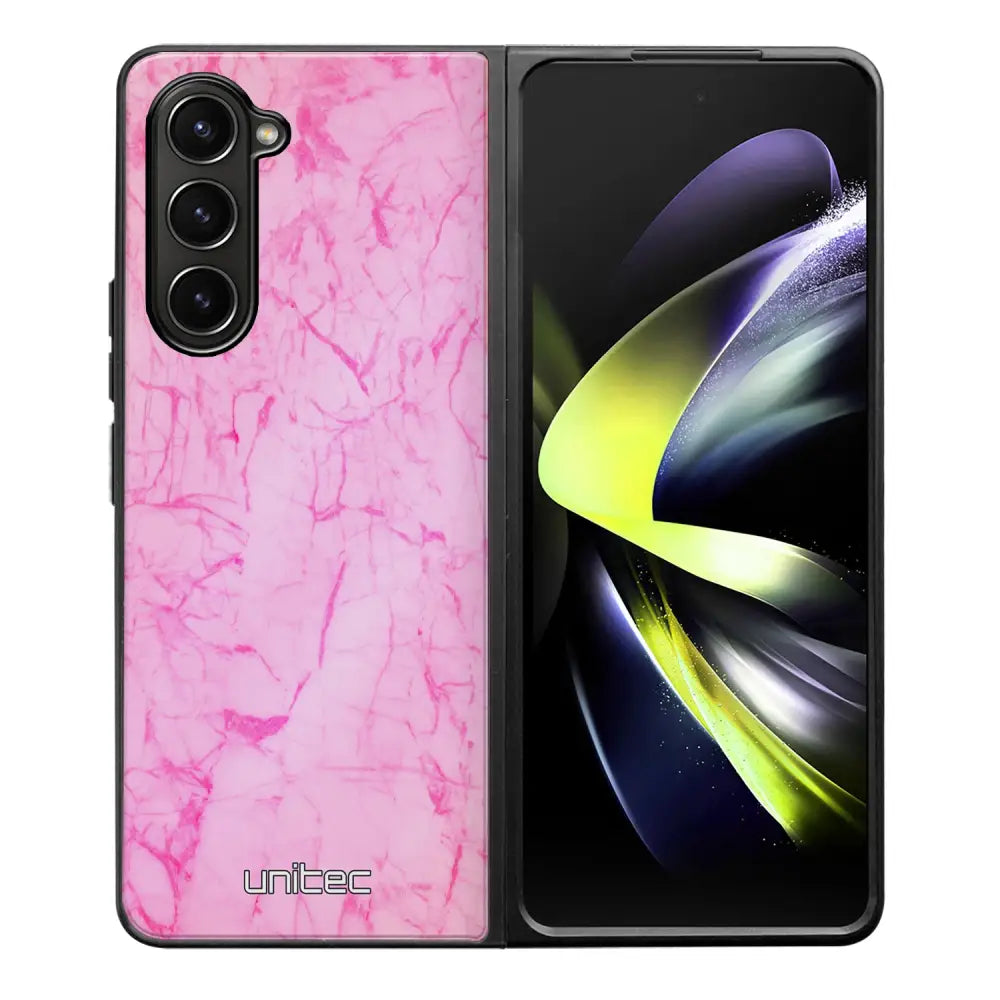 Samsung Galaxy Z Fold 5 marmori suojakuoret - Light Pink Marble - Ei