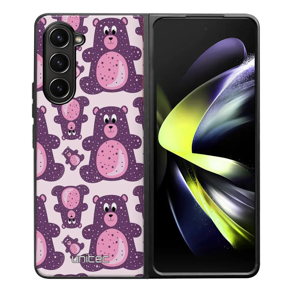 Samsung Galaxy Z Fold 5 suojakuoret - Purple Teddy Bear - Ei