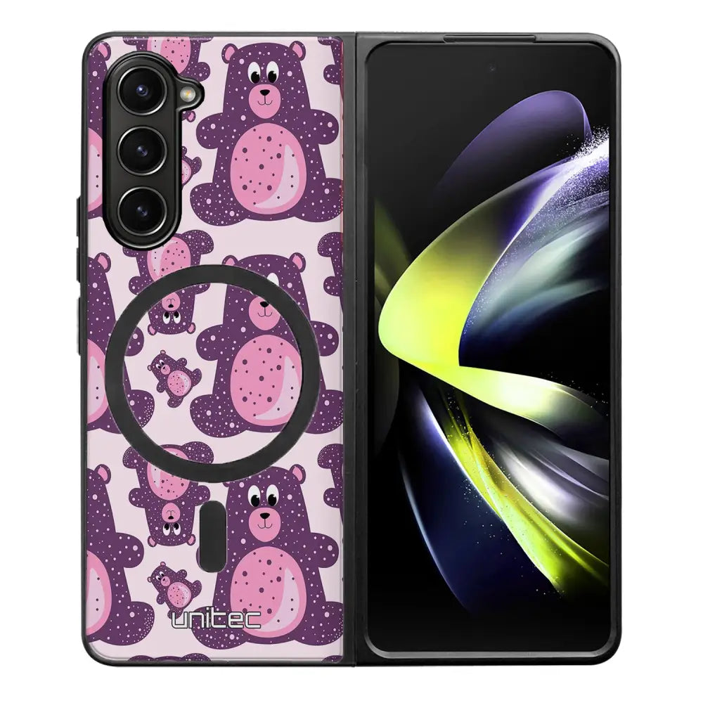 Samsung Galaxy Z Fold 5 suojakuoret - Purple Teddy Bear