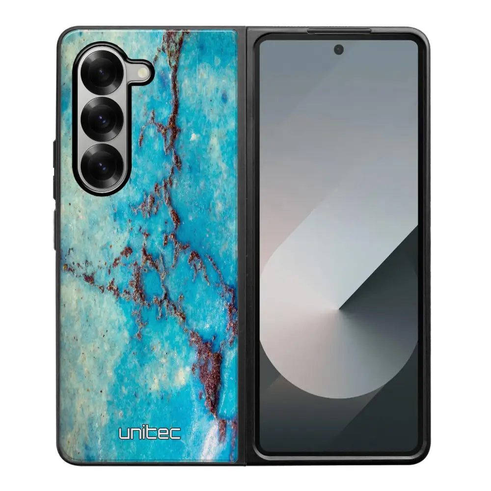 Samsung Galaxy Z Fold 6 marmori suojakuoret - Turquoise Marble - Ei