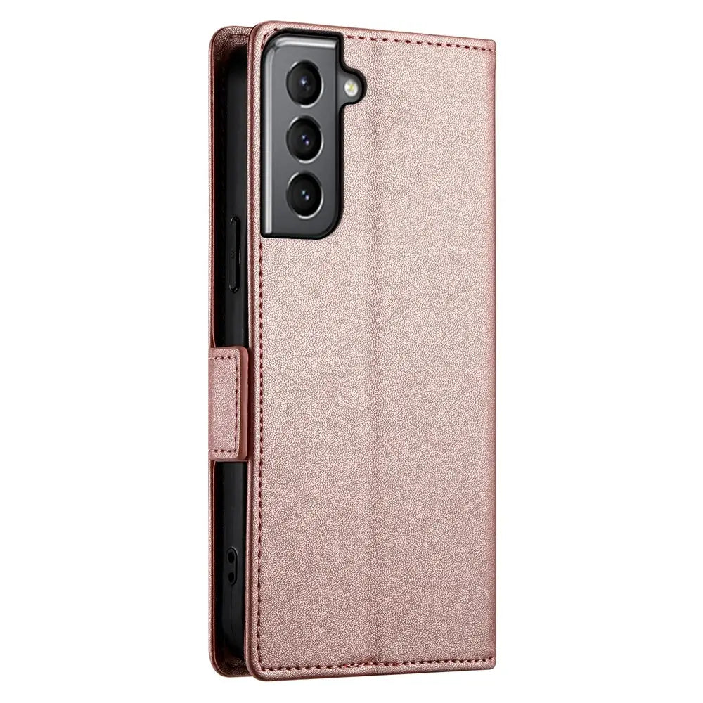 Samsung S21 5G Lompakko Suojakotelo Ruusukulta