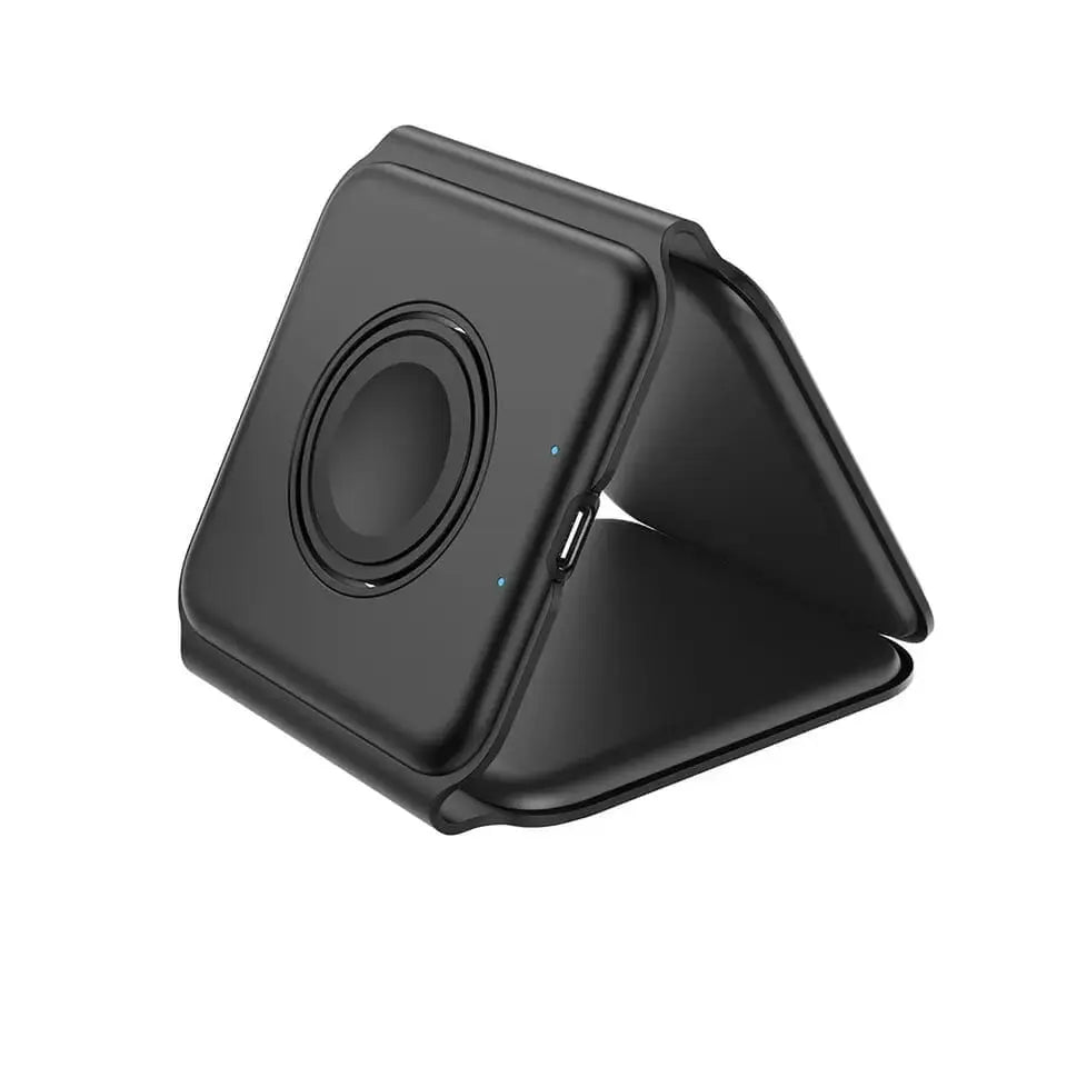 Taitettava langaton latausalusta 3 in 1 - 15W - Musta