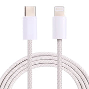 USB-C - Lightning Punottu kaapeli 1M - Valkoinen