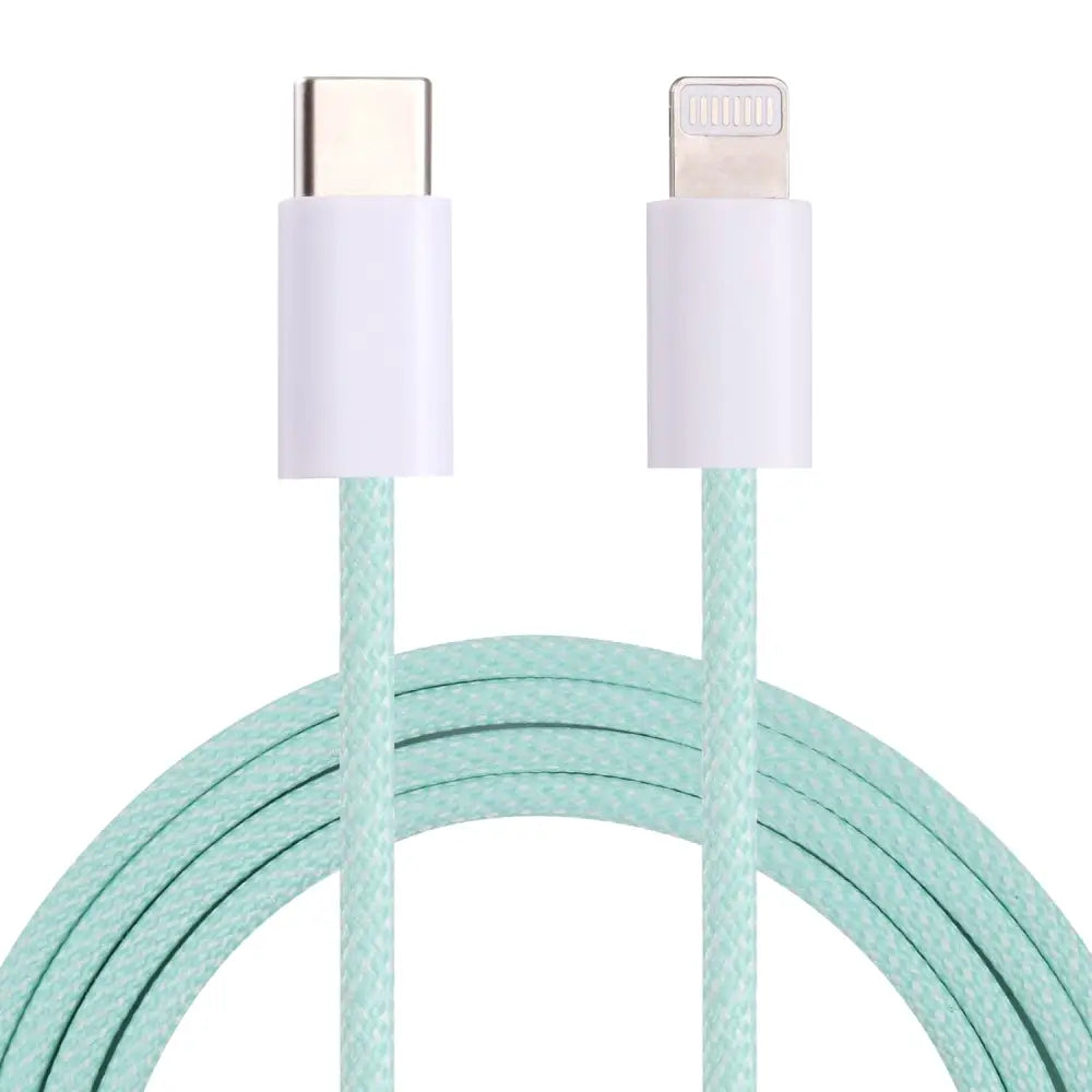 USB-C - Lightning Punottu kaapeli 1M - Vihreä