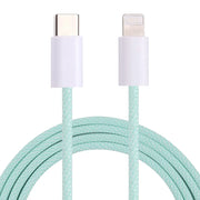 USB-C - Lightning Punottu kaapeli 1M - Vihreä