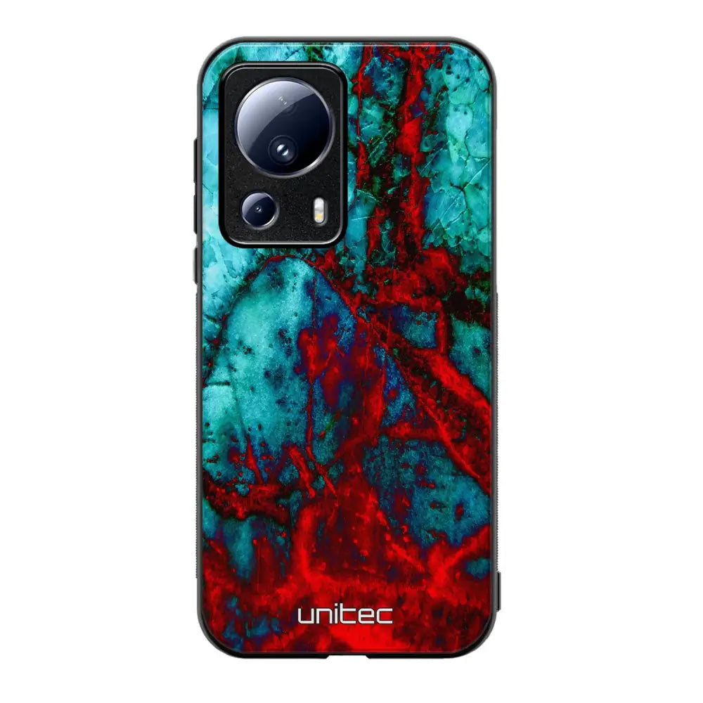 Xiaomi 13 Lite marmori suojakuoret - Blue Red Marble - Ei