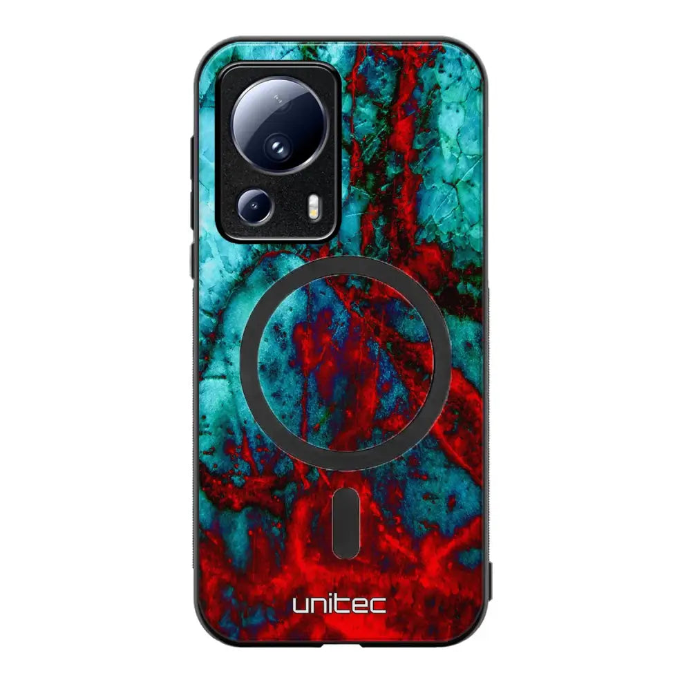 Xiaomi 13 Lite marmori suojakuoret - Blue Red Marble