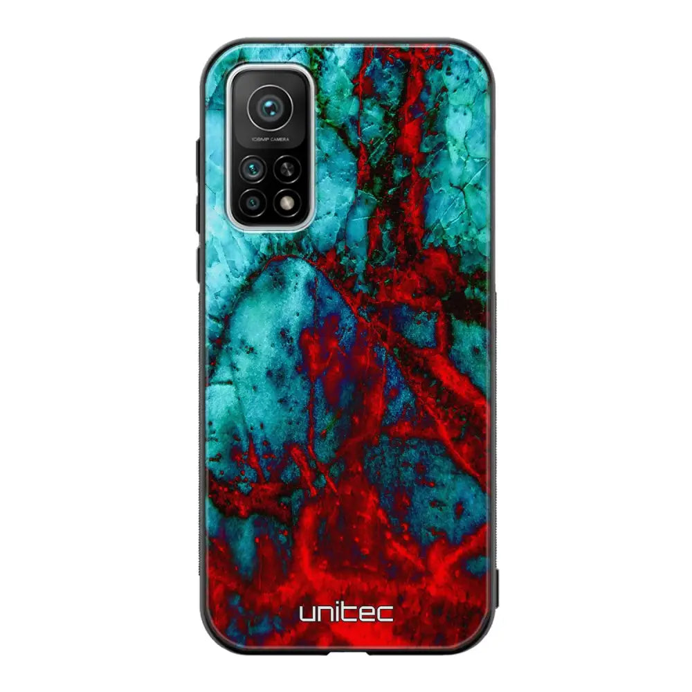 Xiaomi Mi 10T marmori suojakuoret - Blue Red Marble - Ei