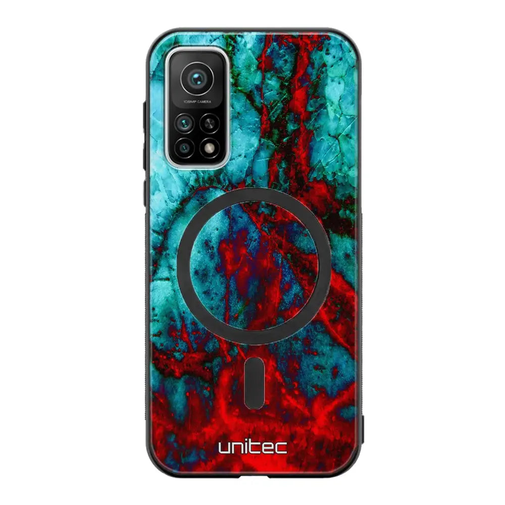 Xiaomi Mi 10T Pro marmori suojakuoret - Blue Red Marble