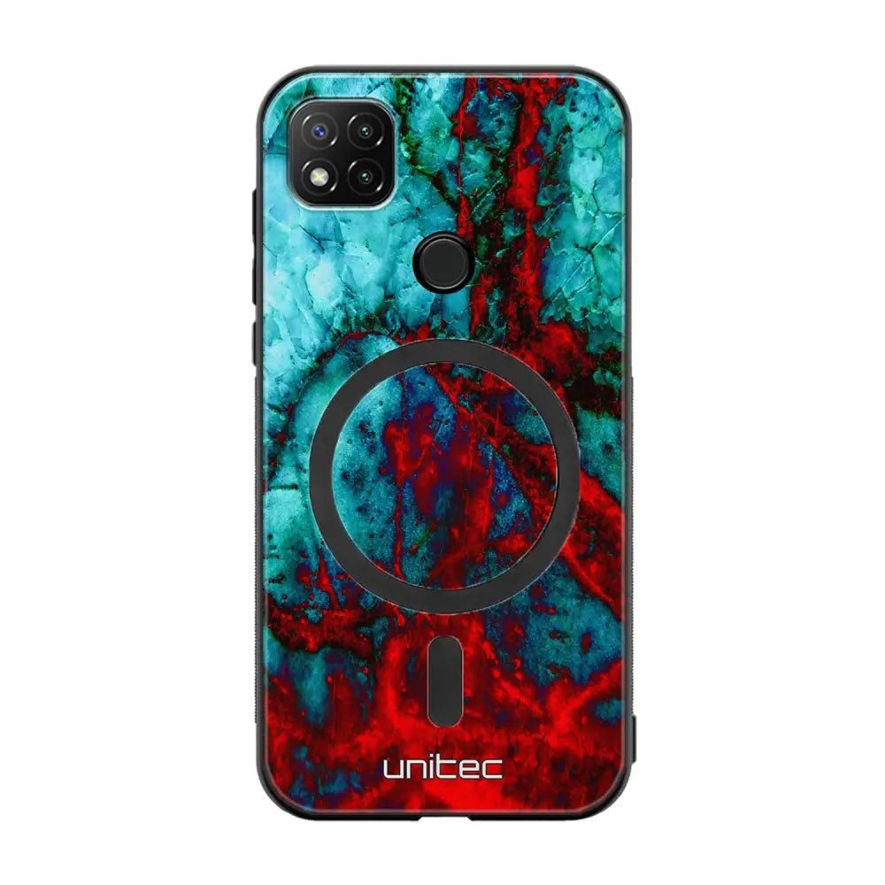 Xiaomi Redmi 9C marmori suojakuoret - Blue Red Marble