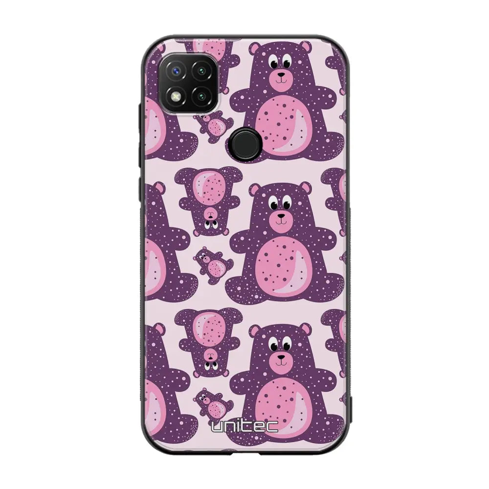 Xiaomi Redmi 9C NFC suojakuoret - Purple Teddy Bear - Ei