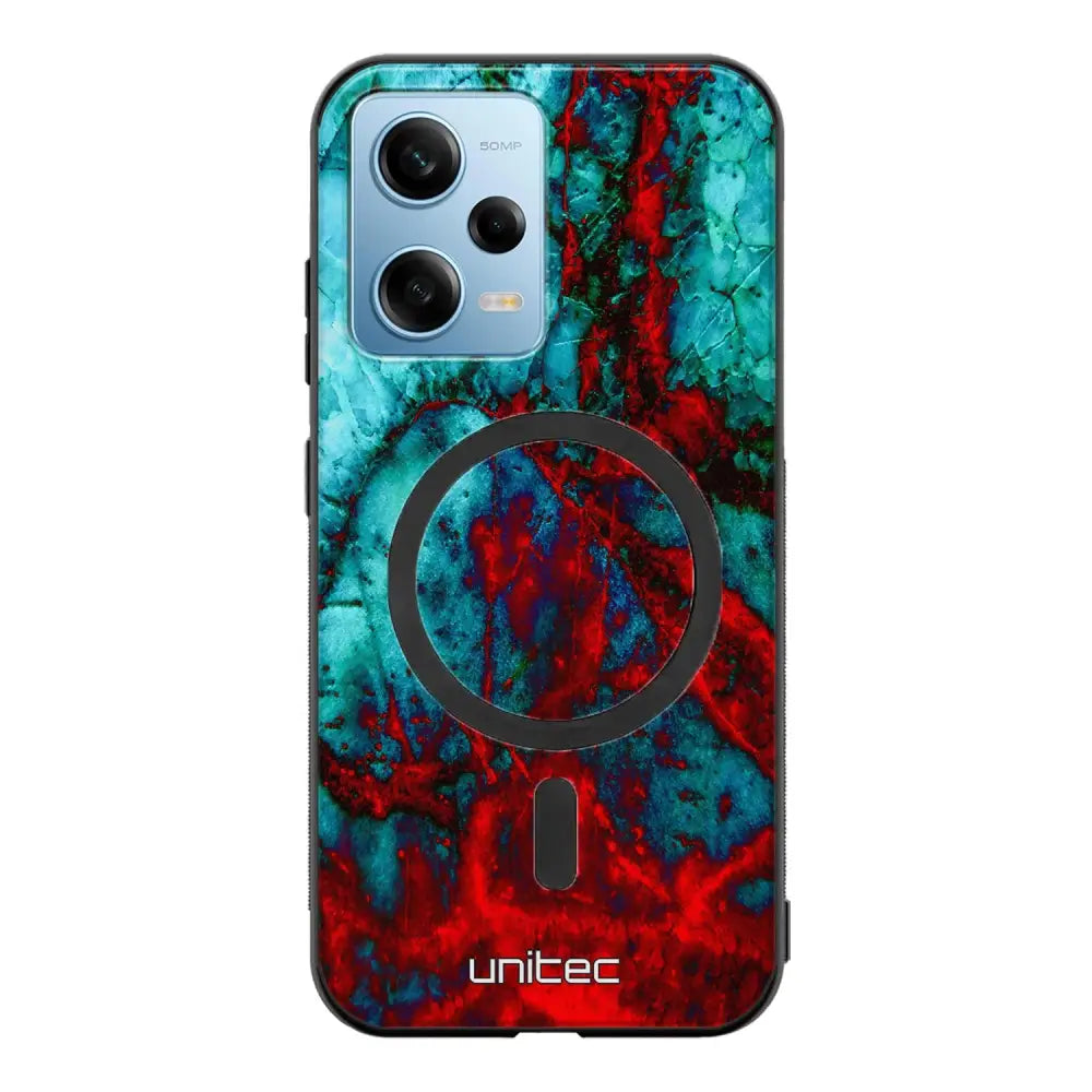 Xiaomi Redmi Note 12 5G marmori suojakuoret - Blue Red Marble