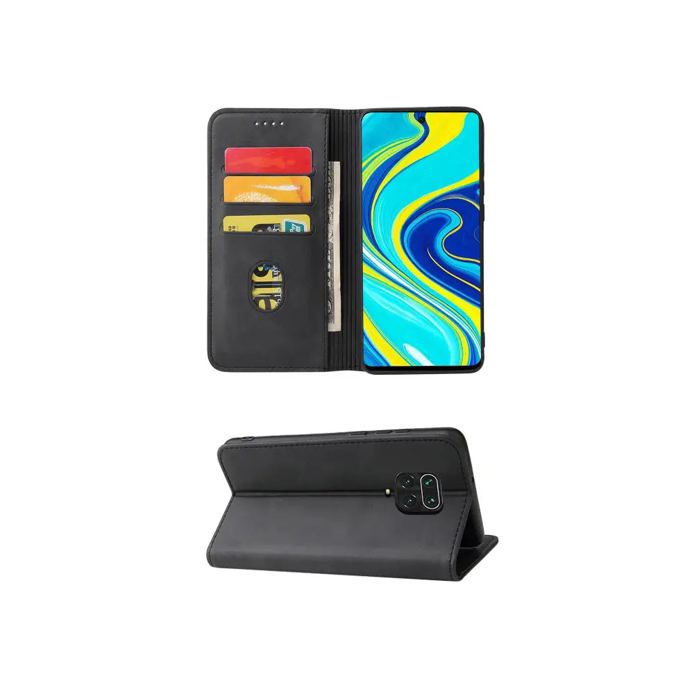 Xiaomi Redmi Note 9 Pro Unitec Lompakko Suojakotelo Musta