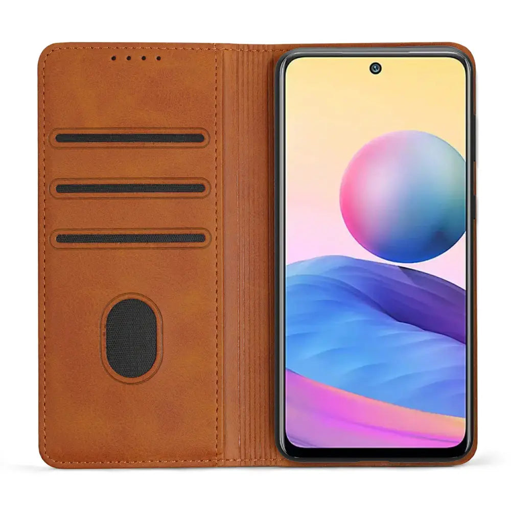 Xiaomi Redmi Note 9T Unitec Lompakko Suojakotelo Ruskea